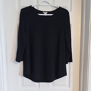 Elegant Black Long Sleeve Women's Top
